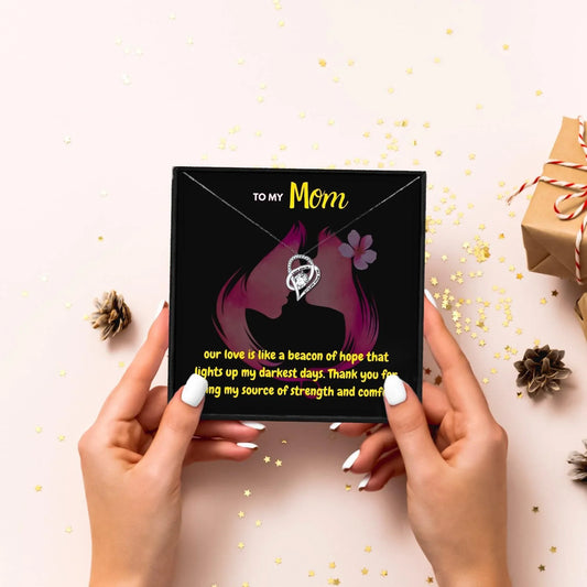 My Mom Forever Message Card Necklace Gift Set - mom necklaces - My Mom Forever Message Card Necklace Gift Set - Default Title - by Hunny Life