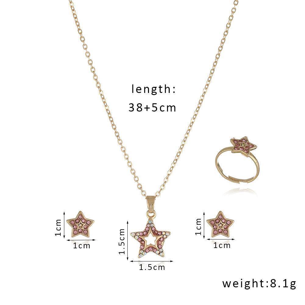 Necklace Earrings Ring Jewelry Set - necklaces - Necklace Earrings Ring Jewelry Set - D - by Hunny Life