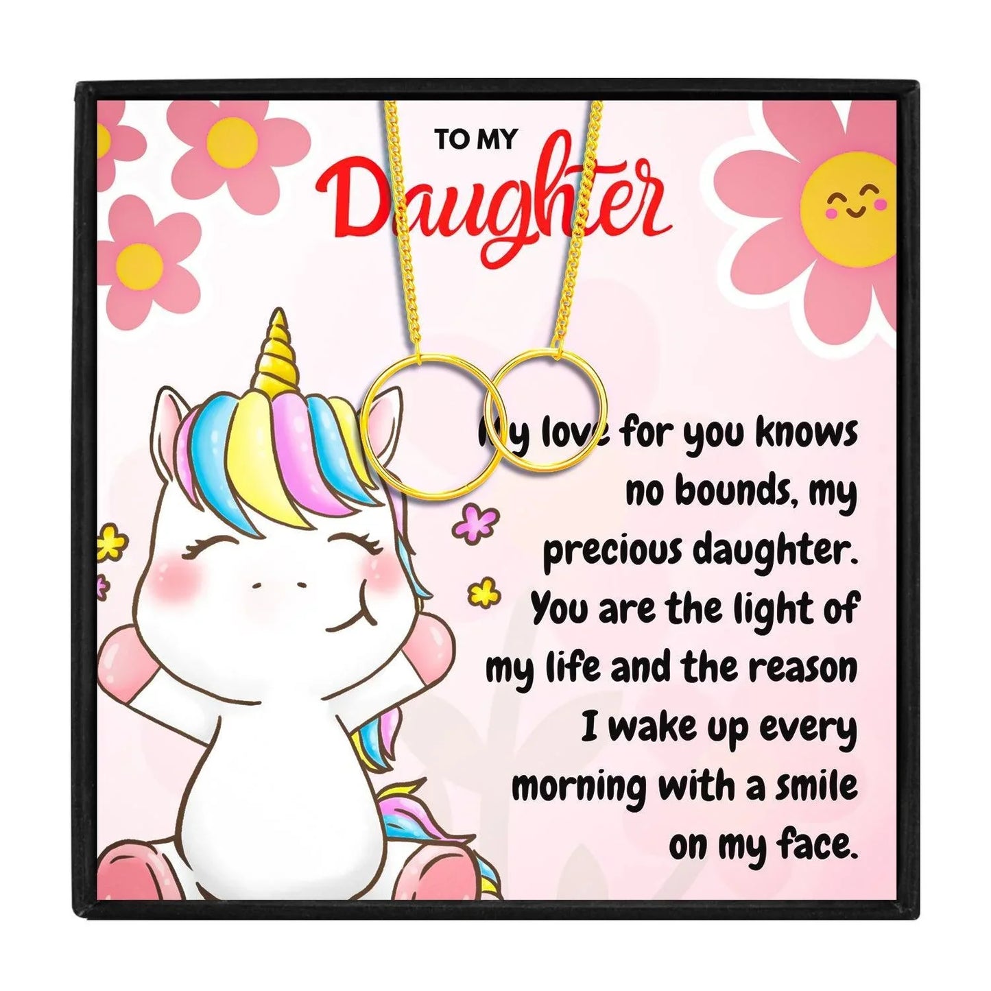 Necklace Message Card Gift Set For Daughter - daughter necklaces - Necklace Message Card Gift Set For Daughter - Gold - by Hunny Life