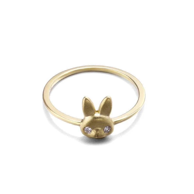New Three-dimensional Cute Rabbit Ring - rings - New Three-dimensional Cute Rabbit Ring - Gold / Size5 - by Hunny Life