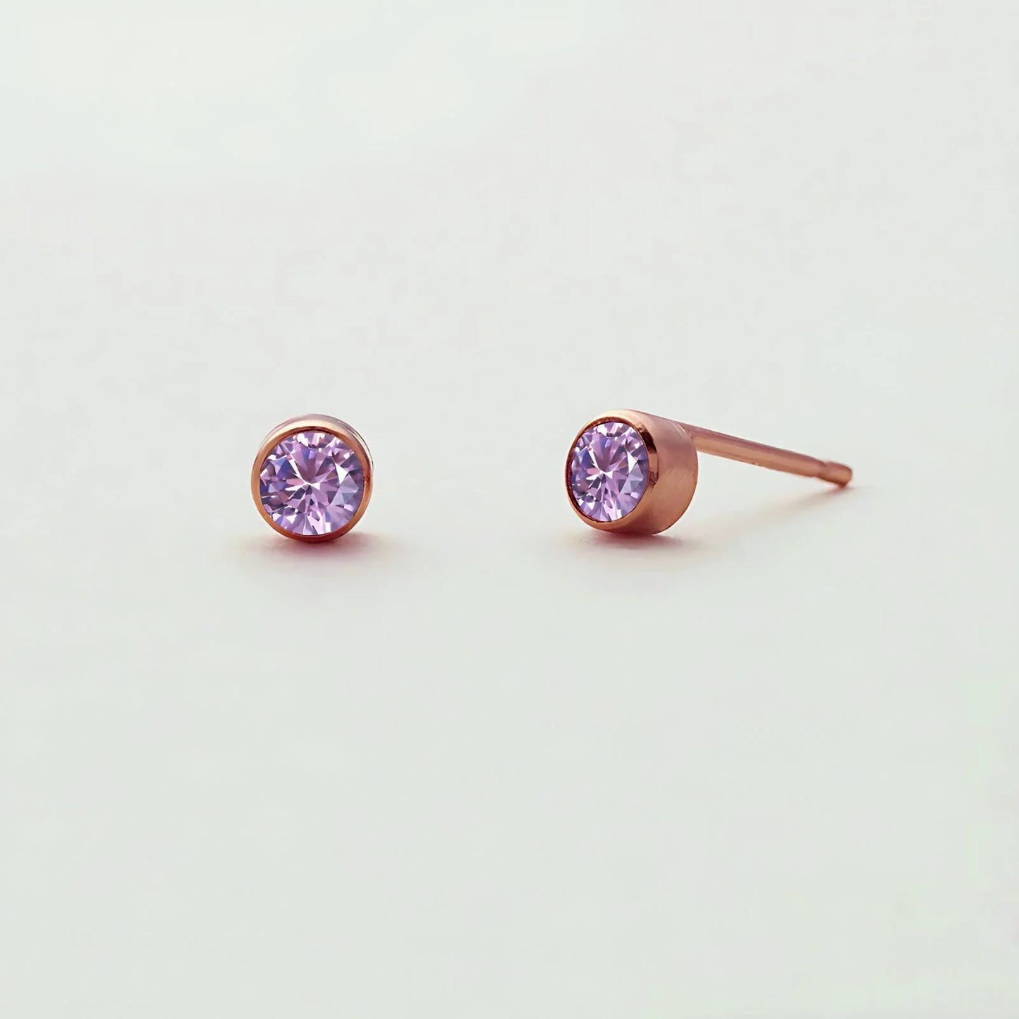 October Birthstone Cute Earrings - birthstone earring - October Birthstone Cute Earrings - Rose Gold - by Hunny Life
