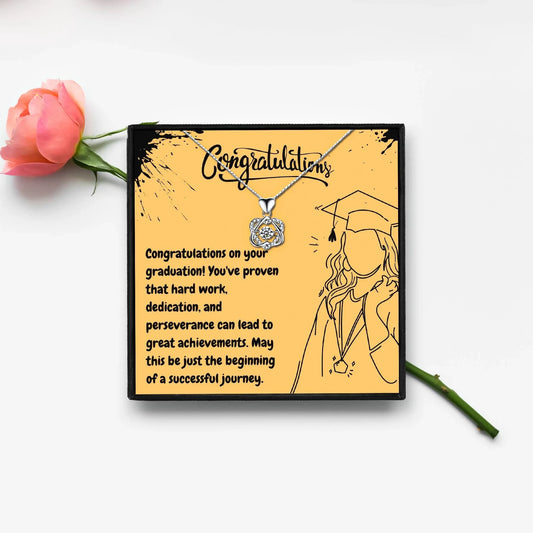 Personalized Graduation Necklace Gifts Set With Message - Graduation necklaces - Personalized Graduation Necklace Gifts Set With Message - Rose Gold - by Hunny Life