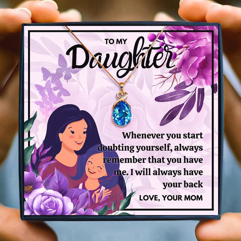 Red Crystals Necklace Gift for My Daughter - daughter necklaces - Red Crystals Necklace Gift for My Daughter - Red Crystal Necklace / Rose Gold - by Hunny Life