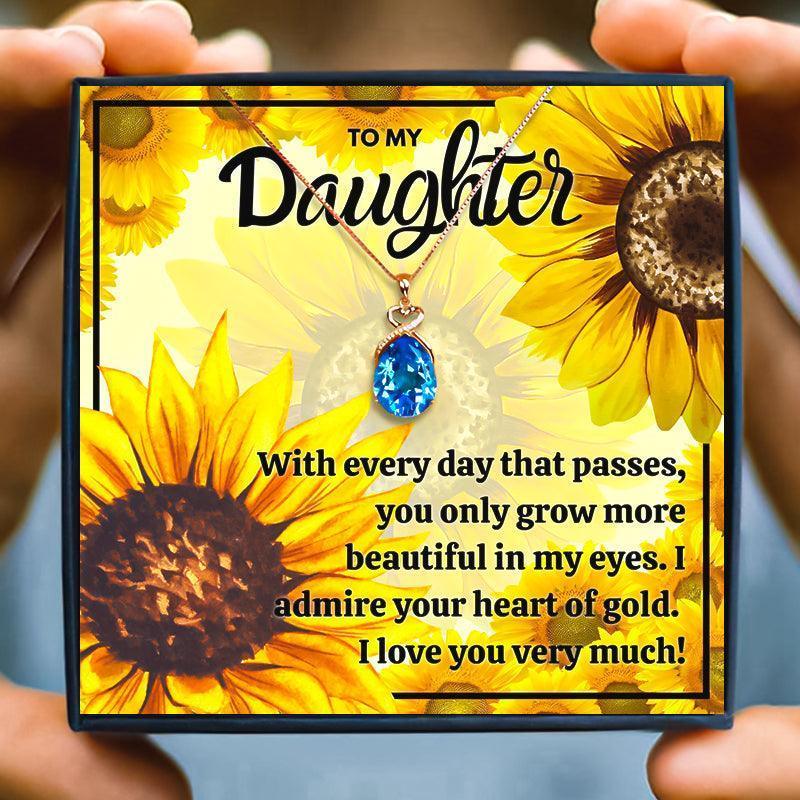 Rose Gold Mother Daughter Necklace Gift Set - daughter necklaces - Rose Gold Mother Daughter Necklace Gift Set - Red Crystal Necklace / Rose Gold - by Hunny Life