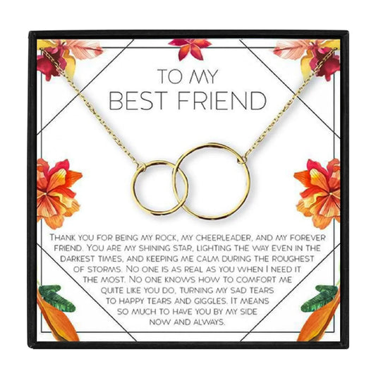 Rose Gold Necklace for Best Friends - Friendship Necklace - Rose Gold Necklace for Best Friends - gold Gift Box - by Hunny Life