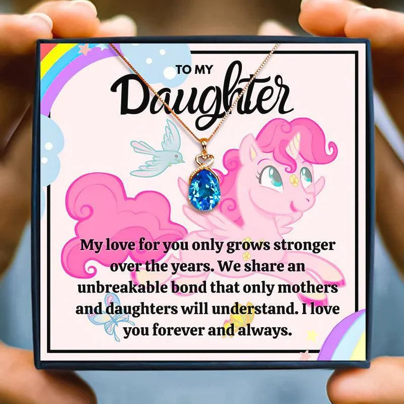 Rose Gold Necklace Gift For Daughter From Parents - daughter necklaces - Rose Gold Necklace Gift For Daughter From Parents - Red Crystal Necklace / Rose Gold - by Hunny Life