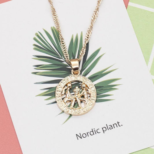 Rose Gold Zodiac Pendant - necklaces - Rose Gold Zodiac Pendant - A - by Hunny Life