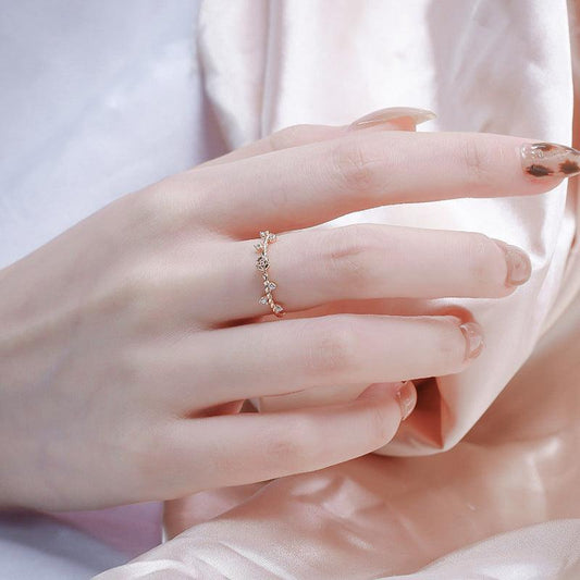 Rose Shaped Exquisite Sterling Silver Ring - rings - Rose Shaped Exquisite Sterling Silver Ring - Mini rose ring / No.5 - by Hunny Life