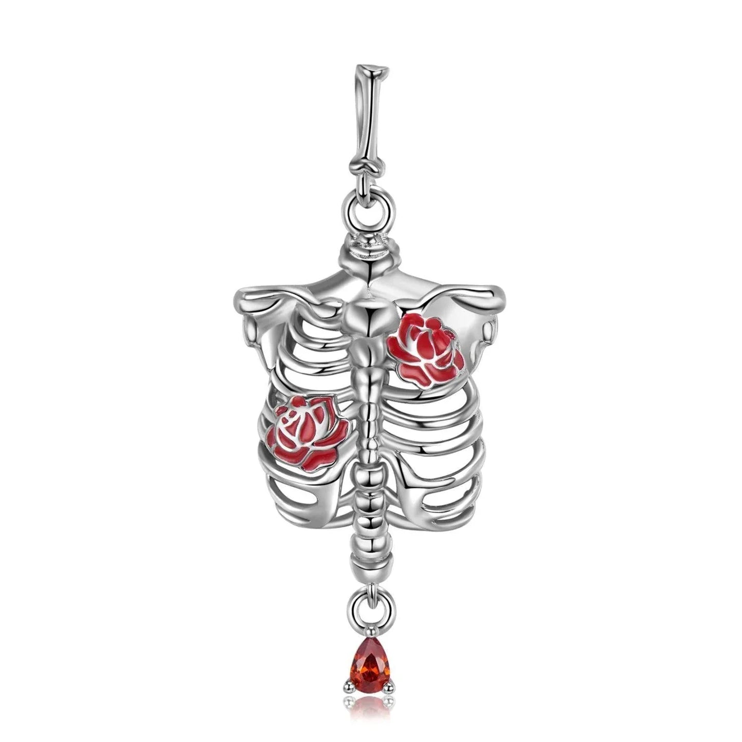 Rose Skeleton Skeleton S925 Sterling Silver Necklace - necklace - Rose Skeleton Skeleton S925 Sterling Silver Necklace - PNC00001 - by Hunny Life