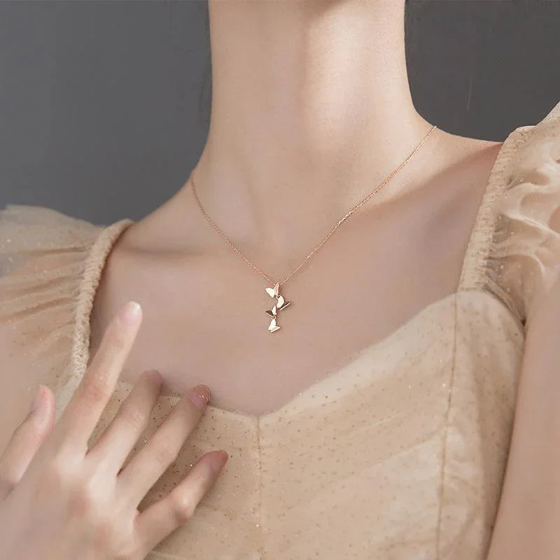 S925 Silver Forest Sweet Butterfly Element Necklace - necklace - S925 Silver Forest Sweet Butterfly Element Necklace - Sliver - by Hunny Life