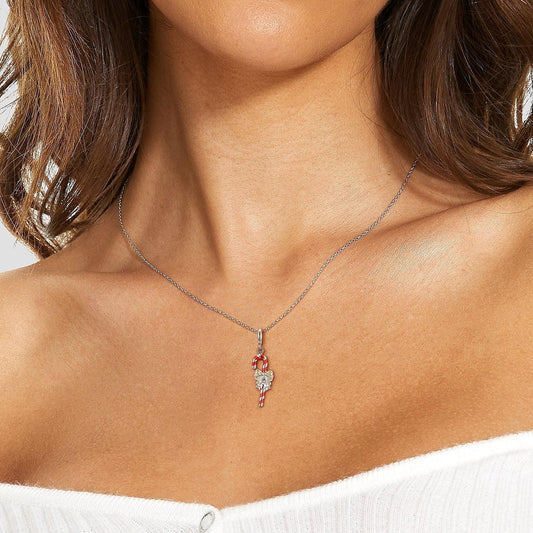 S925 Silver Gel Christmas Crutches Necklace - necklace - S925 Silver Gel Christmas Crutches Necklace - PNC00001 - by Hunny Life