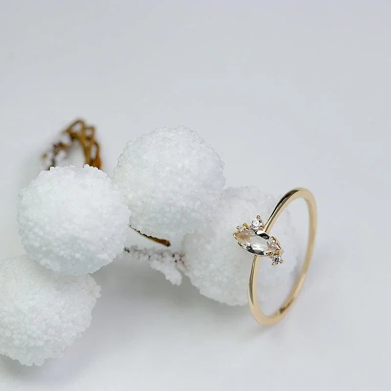 S925 Silver Horse Eye White Crystal Versatile Shiny Ring - rings - S925 Silver Horse Eye White Crystal Versatile Shiny Ring - Horseeyed white crystal ring / 10th - by Hunny Life