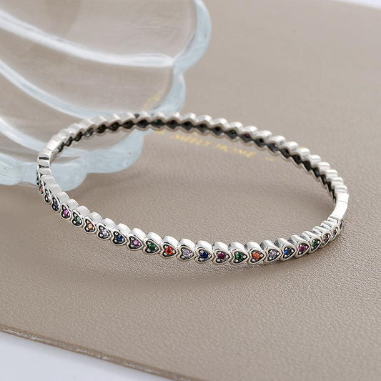 S925 Silver Love Retro Fashion Style Bracelet - Bracelets - S925 Silver Love Retro Fashion Style Bracelet - Silver - by Hunny Life