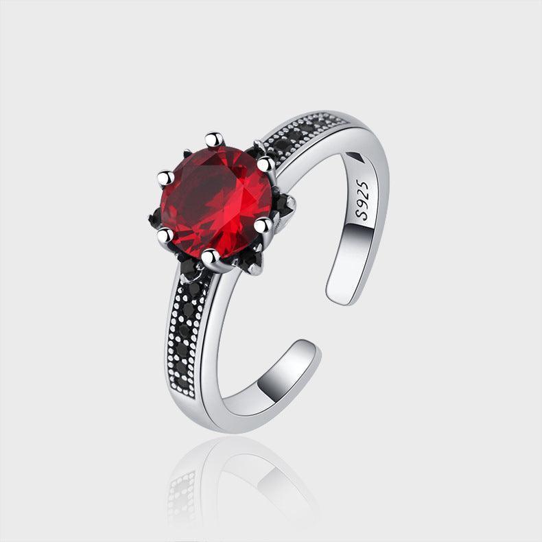 S925 Silver Skin Whitening Exquisite Red Delicate Lace Ring - rings - S925 Silver Skin Whitening Exquisite Red Delicate Lace Ring - Silver - by Hunny Life