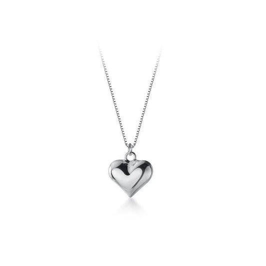 S925 Silver Small And Simple Heart necklace - necklace - S925 Silver Small And Simple Heart necklace - Silver - by Hunny Life