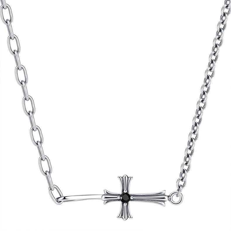 S925 Sterling Silver Cross Necklace Women - necklace - S925 Sterling Silver Cross Necklace Women - Silver - by Hunny Life