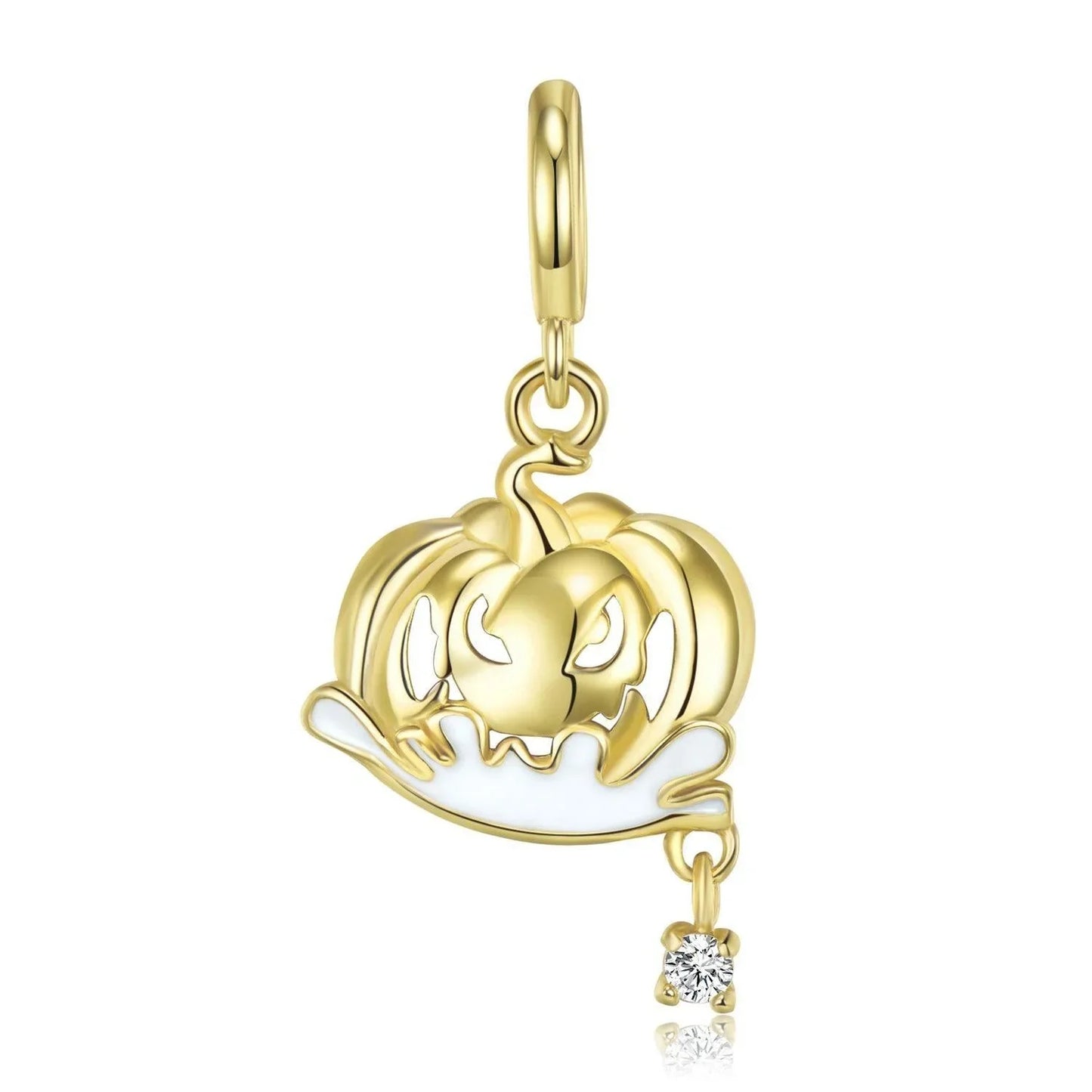 S925 Sterling Silver Gilded Devil Pumpkin Necklace - necklaces - S925 Sterling Silver Gilded Devil Pumpkin Necklace - PNC00003 - by Hunny Life