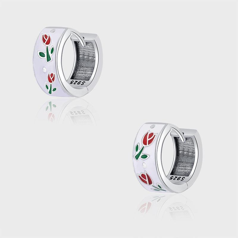 S925 Sterling Silver Luxury Tulip Flower Ear Buckle - Earrings - S925 Sterling Silver Luxury Tulip Flower Ear Buckle - Silver - by Hunny Life