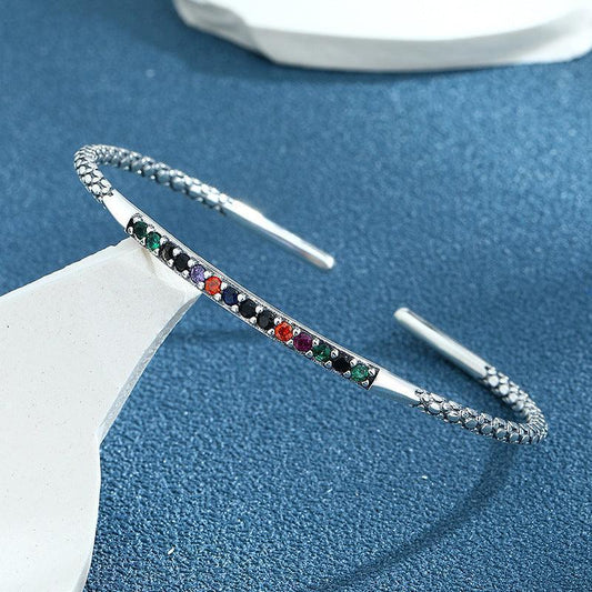 S925 Sterling Silver Simple Rainbow Light Luxury Bracelet - Bracelets - S925 Sterling Silver Simple Rainbow Light Luxury Bracelet - Silver - by Hunny Life