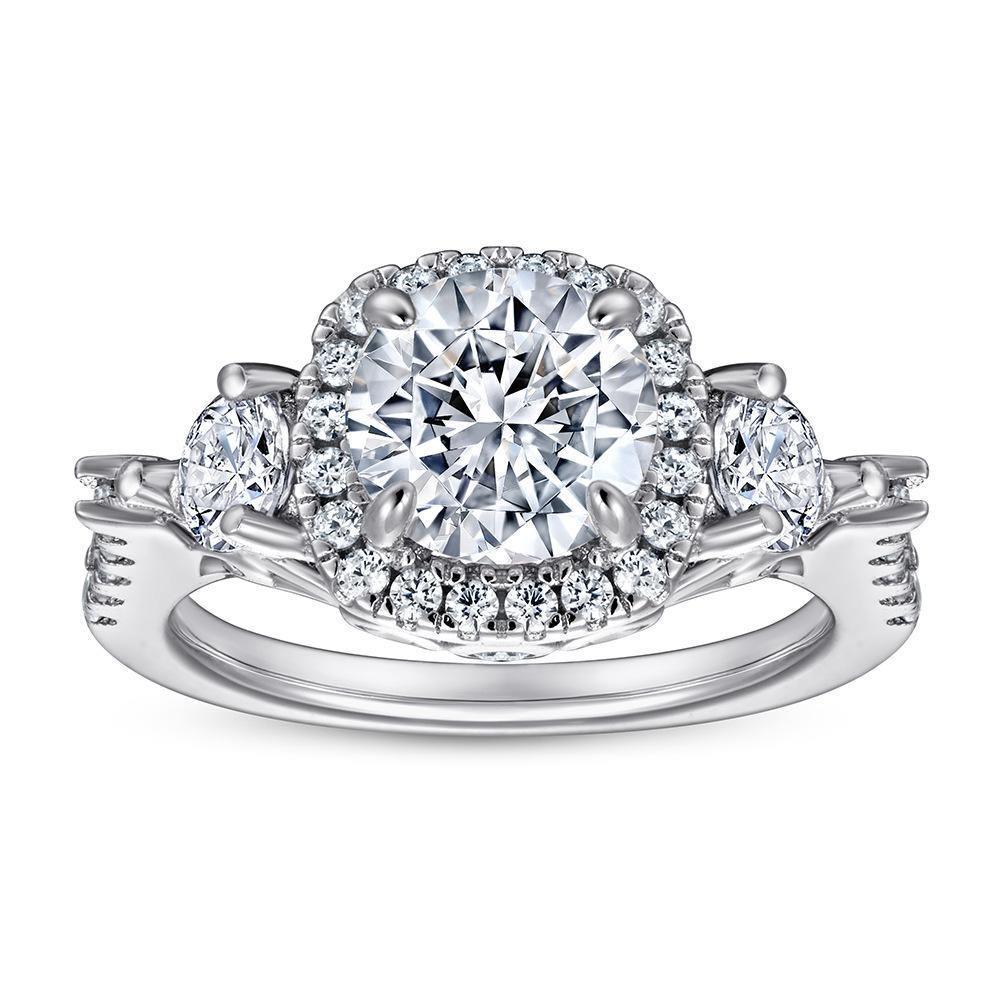 S925 Sterling Silver Simulation Diamond Ring - ring - S925 Sterling Silver Simulation Diamond Ring - White gold / Size 5 - by Hunny Life