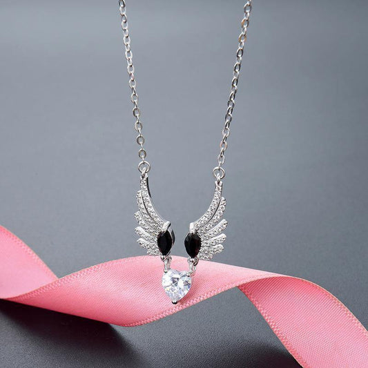 Silver Angel Wings Love Necklace - necklaces - Silver Angel Wings Love Necklace - Silver - by Hunny Life