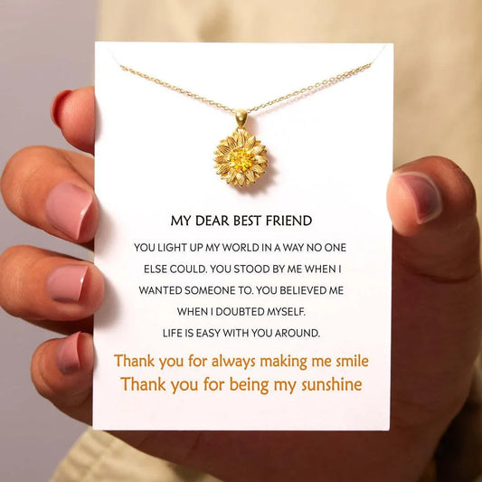 Simple Sunflower Pendant Necklace - necklaces - Simple Sunflower Pendant Necklace - Gold - by Hunny Life