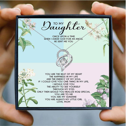Special Daughter Heart Necklace From Mom - daughter necklaces - Special Daughter Heart Necklace From Mom - Default Title - by Hunny Life