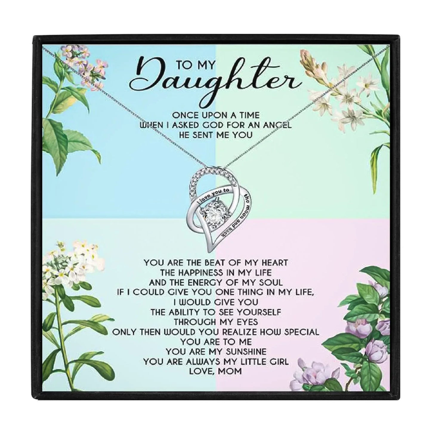 Special Daughter Heart Necklace From Mom - daughter necklaces - Special Daughter Heart Necklace From Mom - Default Title - by Hunny Life