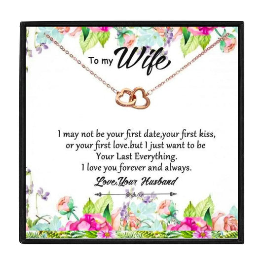 Special Double Heart Necklace For Wife - wife necklaces - Special Double Heart Necklace For Wife - Rose Gold - by Hunny Life