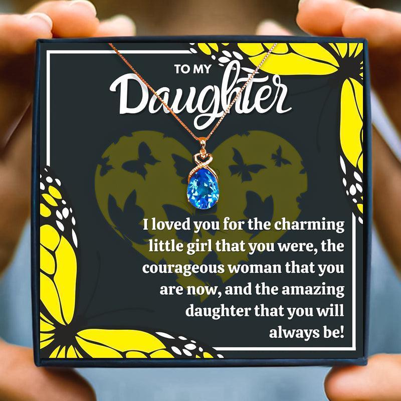 Special, Meaningful Daughter Gift Necklaces - daughter necklaces - Special, Meaningful Daughter Gift Necklaces - Red Crystal Necklace / Rose Gold - by Hunny Life