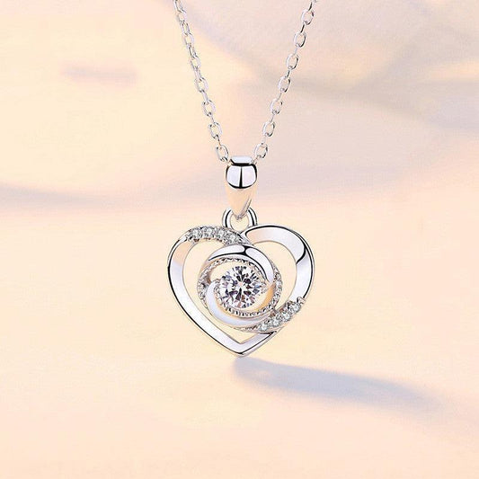 Sterling Silver Eternal Heart Necklace For Women - necklaces - Sterling Silver Eternal Heart Necklace For Women - Silver - by Hunny Life