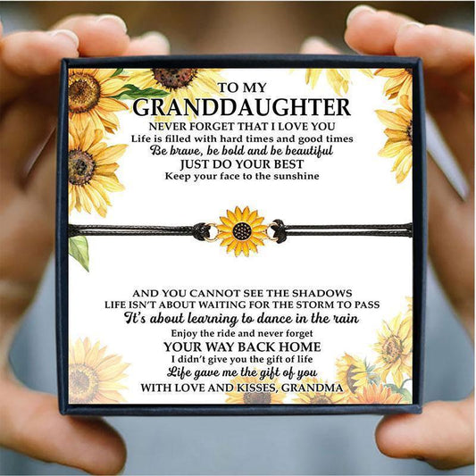 Sunflower Bracelets for Granddaughter - Granddaughter necklaces - Sunflower Bracelets for Granddaughter - Default Title - by Hunny Life
