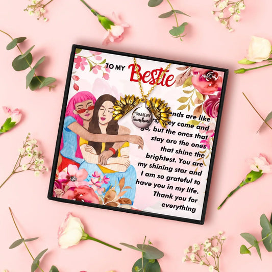Sunflower Gifts For Bestie With A Meaningful Message - Friendship Necklace - Sunflower Gifts For Bestie With A Meaningful Message - Default Title - by Hunny Life