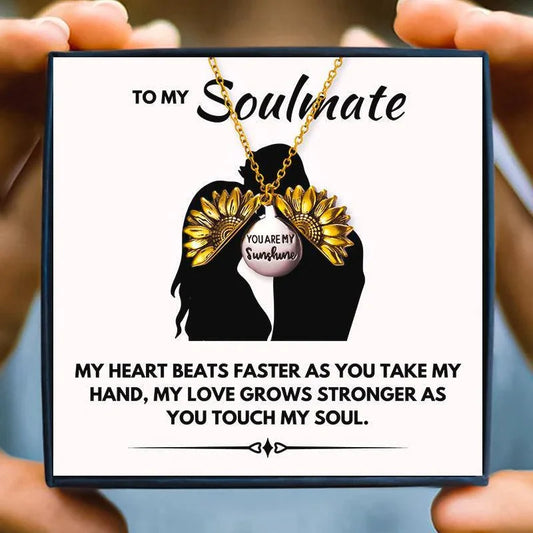 Sunflower Necklace Gift For Soulmate - soulmate necklaces - Sunflower Necklace Gift For Soulmate - Default Title - by Hunny Life