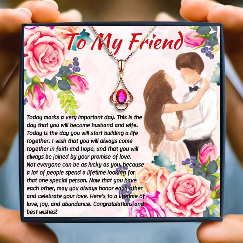 Thoughtful Wedding Gift Necklace For Your Best Friend - Best Friend Wedding Gift - Thoughtful Wedding Gift Necklace For Your Best Friend - Red Crystal - by Hunny Life