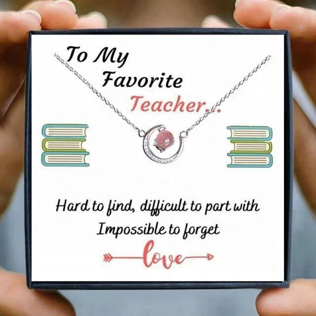To An Amazing Teacher Gift Necklace Set - teacher necklaces - To An Amazing Teacher Gift Necklace Set - txx194t3 Gift Box - by Hunny Life