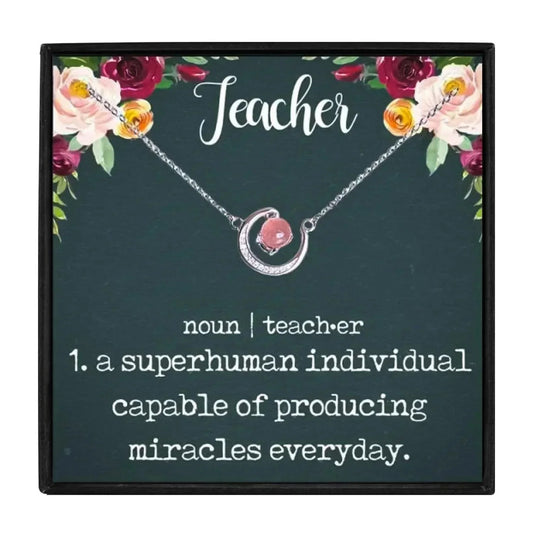 To An Amazing Teacher Gift Necklace Set - teacher necklaces - To An Amazing Teacher Gift Necklace Set - txx194t4 Gift Box - by Hunny Life