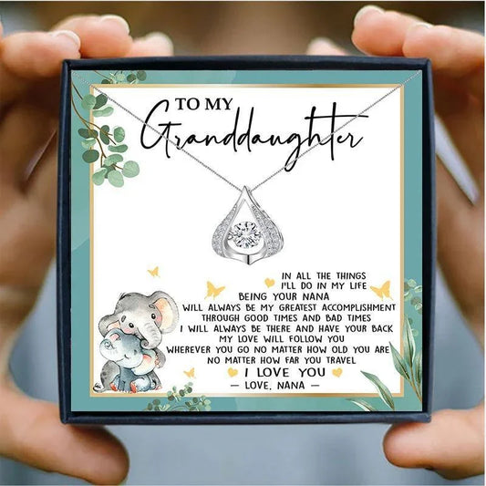 To Granddaughter Drop Crystal Necklace - Granddaughter necklaces - To Granddaughter Drop Crystal Necklace - Default Title - by Hunny Life