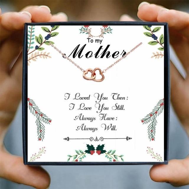 To Mom Gifts Double Circles Chains Necklaces - mom necklaces - To Mom Gifts Double Circles Chains Necklaces - j22Silver Gift Box - by Hunny Life