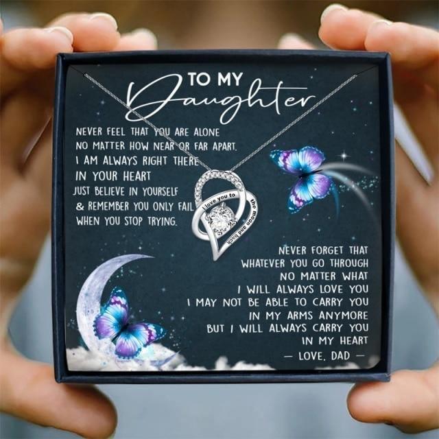 To My Amazing Daughter Necklace Gift Set From Dad - daughter necklaces - To My Amazing Daughter Necklace Gift Set From Dad - To My Daughter 2 - by Hunny Life