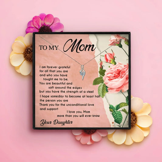 To My Amazing Mom Crystal Pendant Necklace Gift - mom necklaces - To My Amazing Mom Crystal Pendant Necklace Gift - White Crystal - by Hunny Life