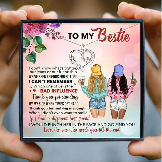 To My Best Friend Heart Necklace Gift Set - Friendship Necklace - To My Best Friend Heart Necklace Gift Set - Default Title - by Hunny Life
