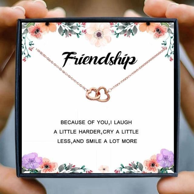 To My Bestie Best Friends Forever Necklace Gift Set - Friendship Necklace - To My Bestie Best Friends Forever Necklace Gift Set - r6rosegold Gift Box - by Hunny Life
