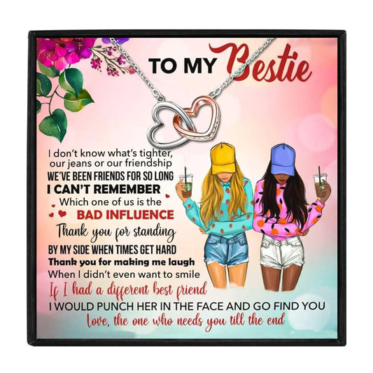 To My Bestie Double Heart Necklace Gift Set - Friendship Necklace - To My Bestie Double Heart Necklace Gift Set - 1 Design - by Hunny Life