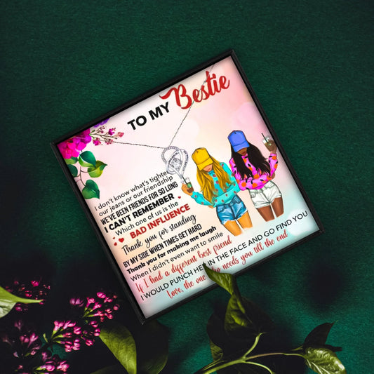 To My Bestie Gift Necklace - Friendship Necklace - To My Bestie Gift Necklace - txx188p36 Gift Box - by Hunny Life