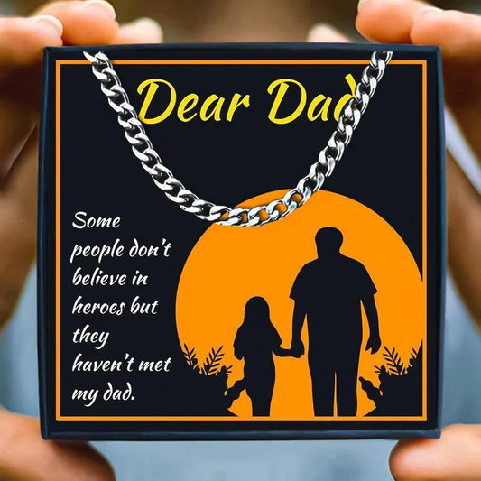 To My Dad Necklace Jewelry Gift From Daughter - dad necklace - To My Dad Necklace Jewelry Gift From Daughter - Silver / 50cm / 5mm - by Hunny Life