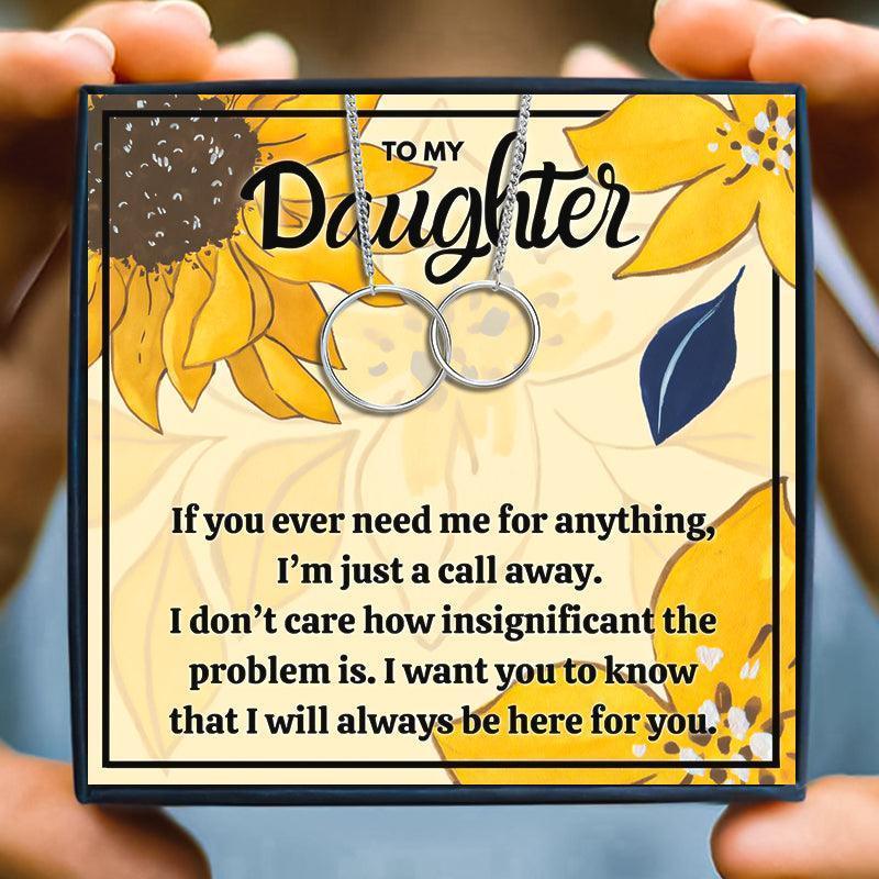 To My Daughter Always Together Double Circle Necklace Form Mom - daughter necklaces - To My Daughter Always Together Double Circle Necklace Form Mom - Rose Gold - by Hunny Life