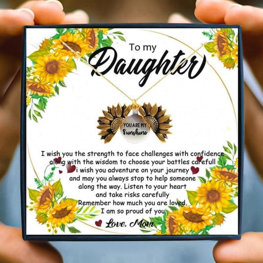 To My Daughter Be A Sunflower Necklace From Mom - daughter necklaces - To My Daughter Be A Sunflower Necklace From Mom - Default Title - by Hunny Life