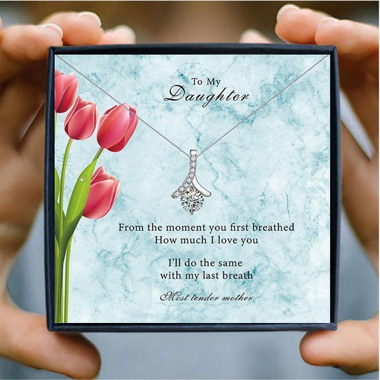 To My Daughter Crystal Necklace Gift Set - daughter necklaces - To My Daughter Crystal Necklace Gift Set - Default Title - by Hunny Life