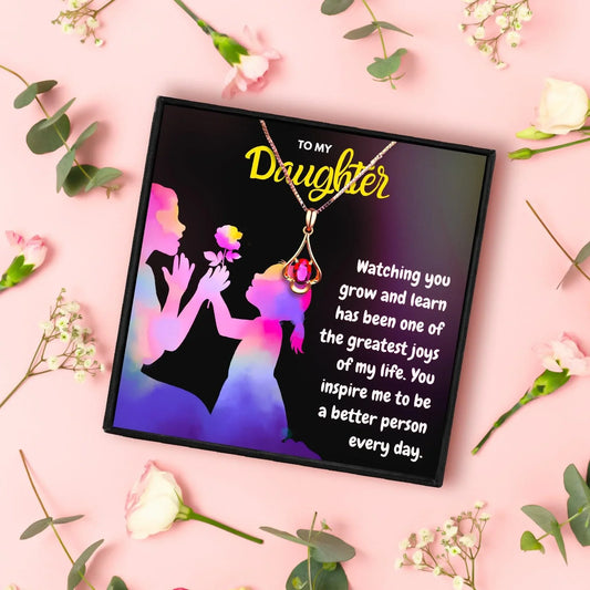 To My Daughter Forever Love Necklace Message Card - daughter necklaces - To My Daughter Forever Love Necklace Message Card - Rose Gold - by Hunny Life